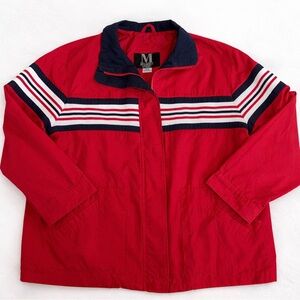 Vintage 90s Retro Colorblock Windbreaker Jacket | Red/Navy/White | Men’s Large